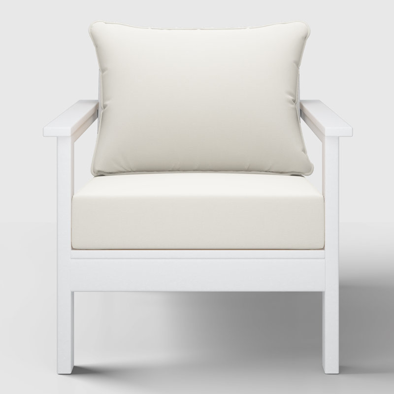 Chaise profonde avec coussins (ensemble de 2), White, Blanc