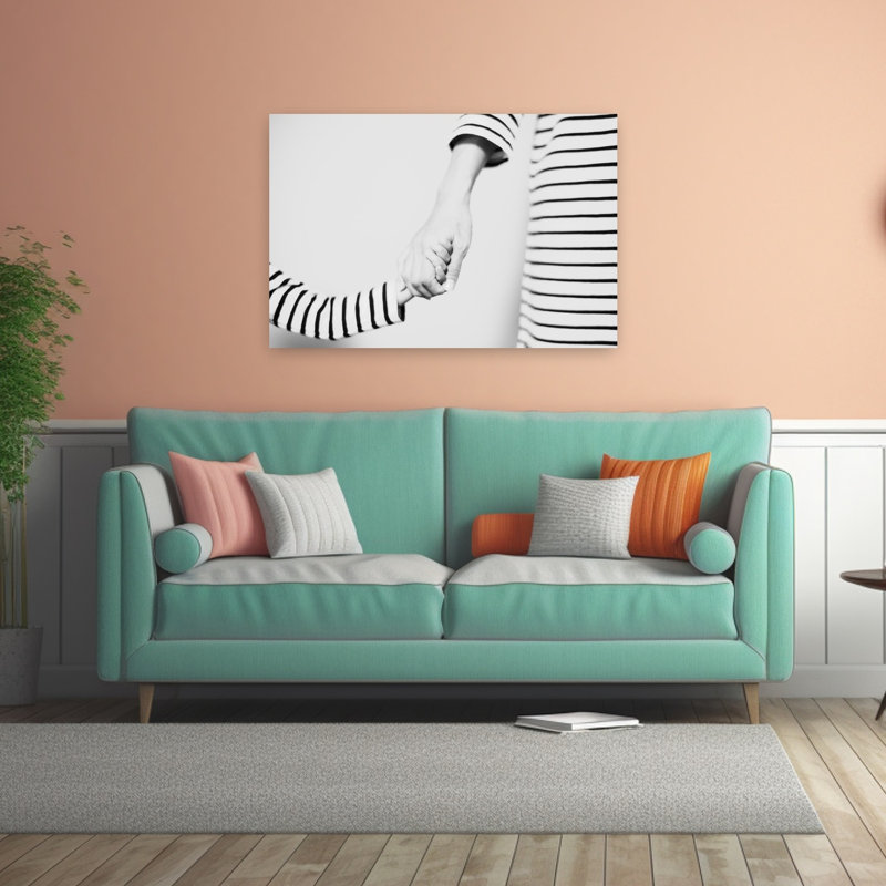 Gentle Hand Holding Contemporary Wall Art Print 1 Piece Wrapped Canvas Wall Art, 81.28cm H x 121.92cm W