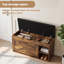 Leather Upholstered Bench with Shoe Storage