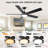 60 Inch Ceiling Fan With Remote, Led Light, Reversible Motor – Dual-finish