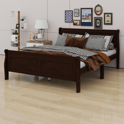 Wood Platform Bed With Headboard And Wooden Slat Support -  Alcott HillÂ®, D1BDB842592B4F35B76D8A25E0261F1F