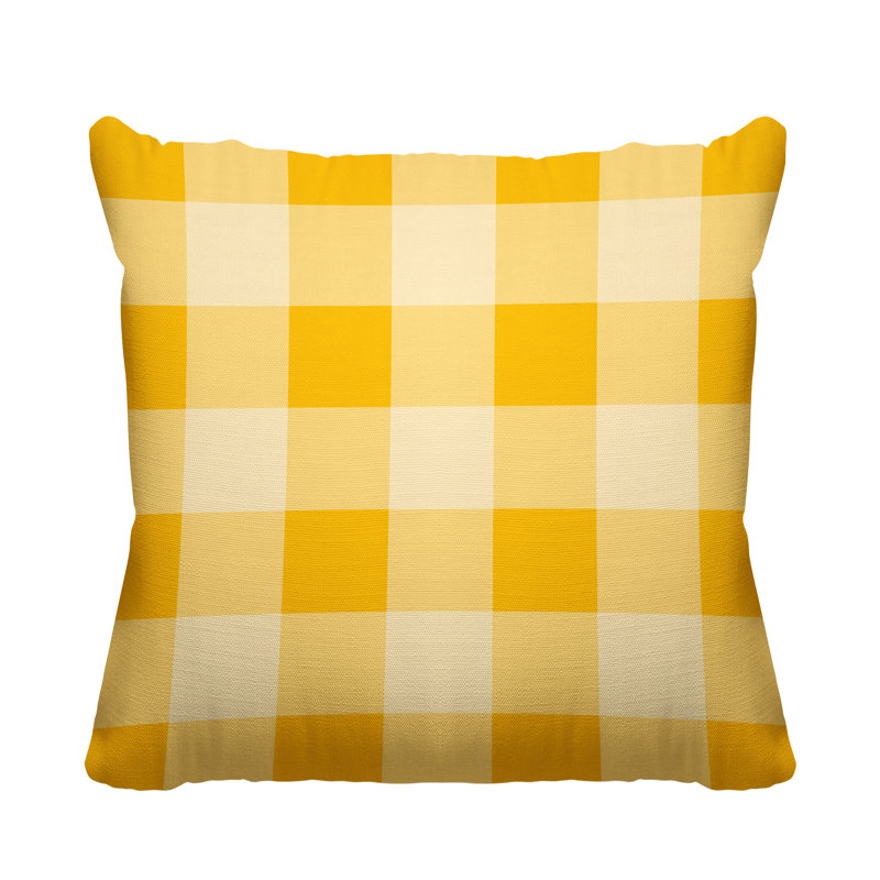 Coussin décoratif intérieur / extérieur Autumn, 15 po x 15 po, Jaune, Carré