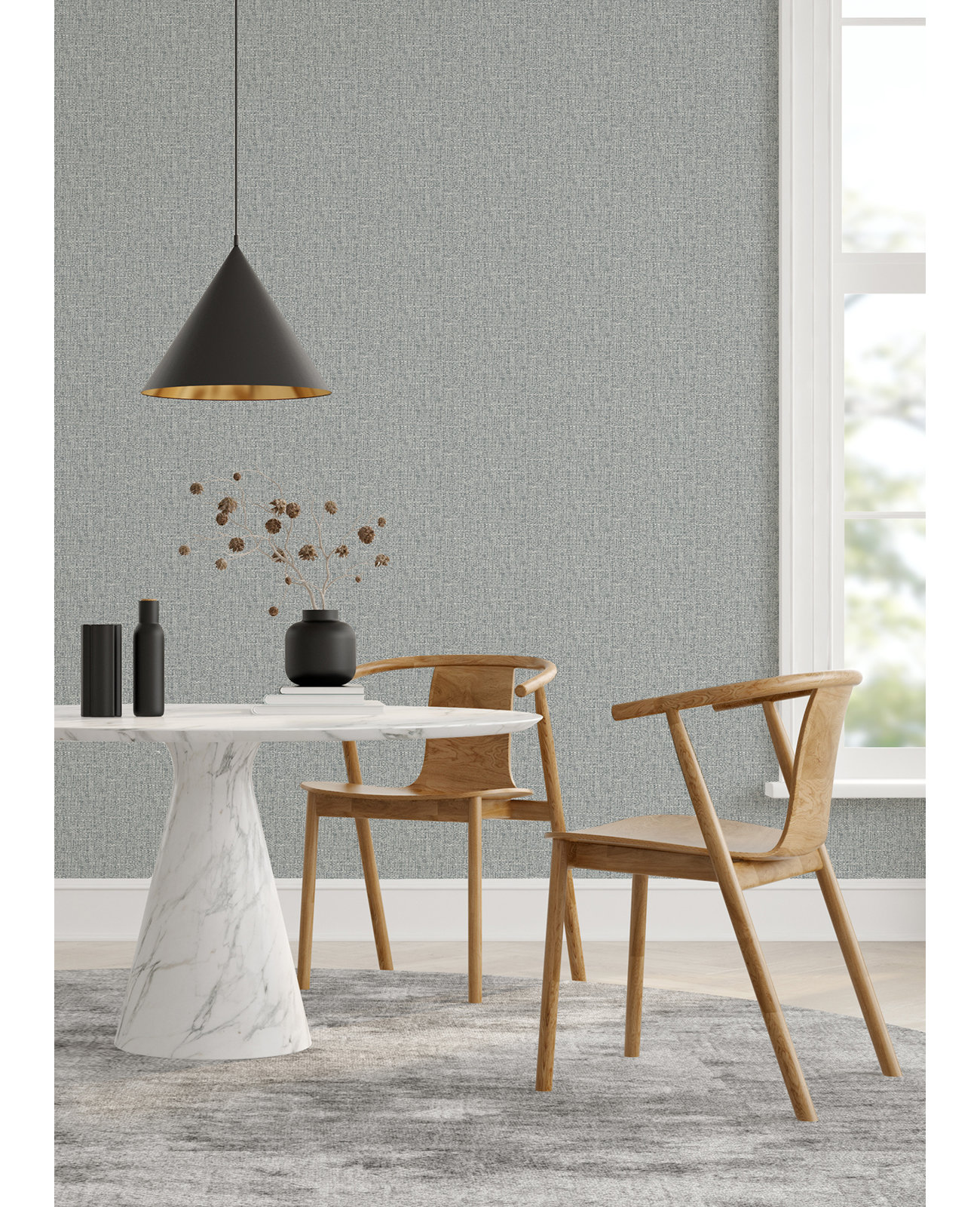 Rafi Plaid Wallpaper, Gray
