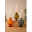 Ensemble de trois porte-bougies en verre - une couleur