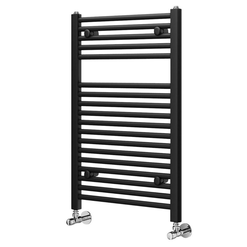 Straight Towel Rail Heated Towel Rails, 77cm H x 50cm W x 3cm D, Black
