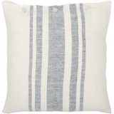 Buttons Down Linen Throw Pillow