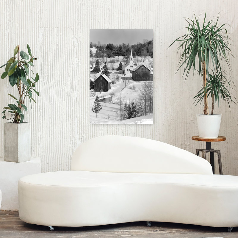 1970s WINTER SCENIC OF WAITS RIVER JUNCTION VERMONT USA by G. Hampfler - Wrapped Canvas Print, 91.44 cm H x 60.96 cm W