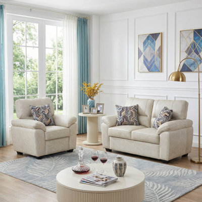 2- Piece Living Room Set — Faux Leather Chair And Loveseat For Compact Spaces by Latitude Run