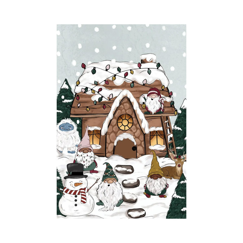 Christmas Cottage by Katie Bryant - Wrapped Canvas Painting, 101.6 cm H x 66.04 cm W x 3.175 cm D