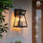 Square Horn Outdoor Wall Lights,14 Inch, E12, Sand Black
