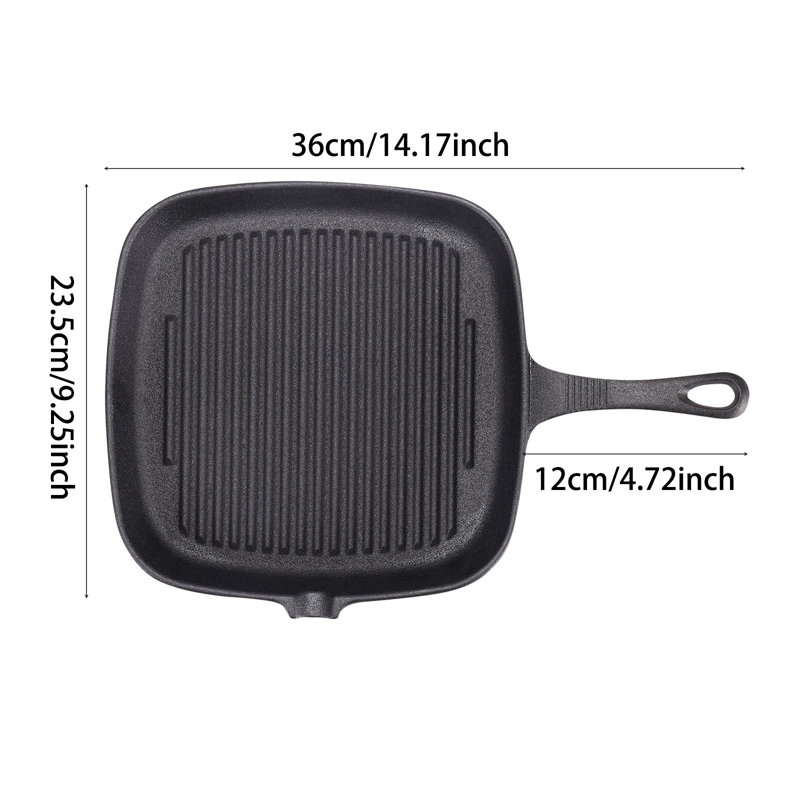 23.5cm Iron Grill & Griddle Pan