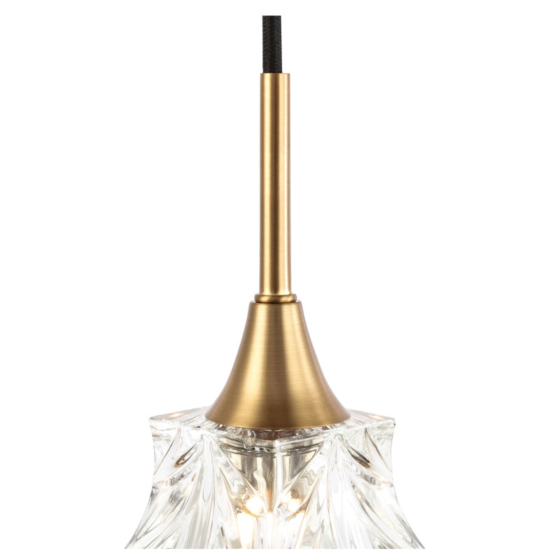 Luminaire suspendu géométrique 1 lumières unique Angeline, Laiton