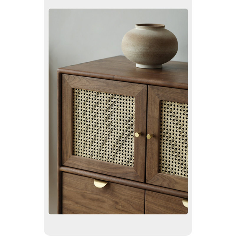 Armoire d'appoint en bois massif de rotin
