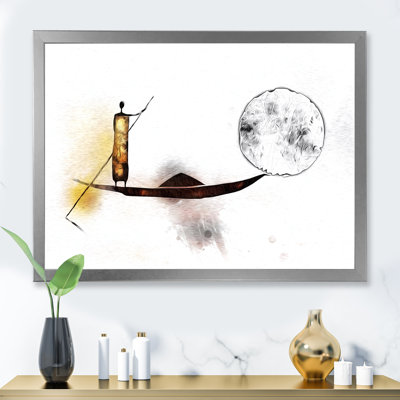 Scène de village africain rétro - peinture sur toile