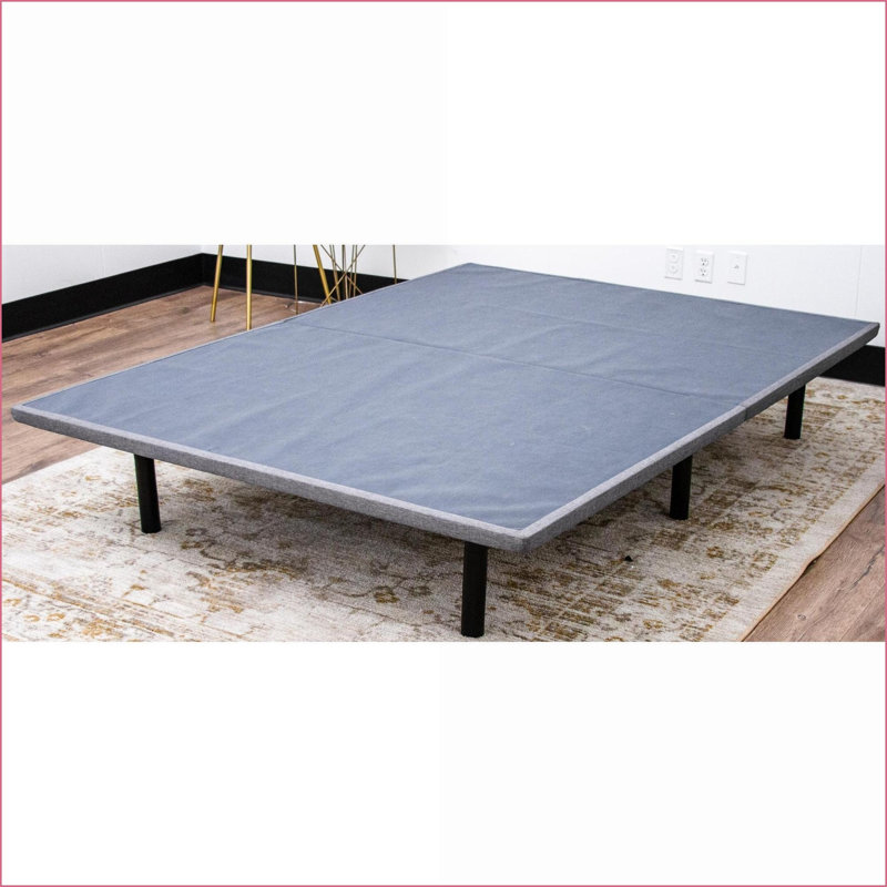 Twin XL Gray Upholstered Platform Bed Frame - Steel &amp; Plywood Construction, 1000lbs Capacity, Foldable Design, Twin