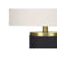Lighting, H 24 po, lampe de table, béton noir, abat-jour ivoire / crème, moderne