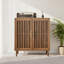Buffet en noyer 31,5 po, buffet en bois avec portes à persiennes et rangement pour la cuisine et la salle à manger