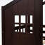 Lit simple superposé simple avec échelle, structure en bois de pin durable et conception de maisonnette pour chambres d'enfant-1078568282