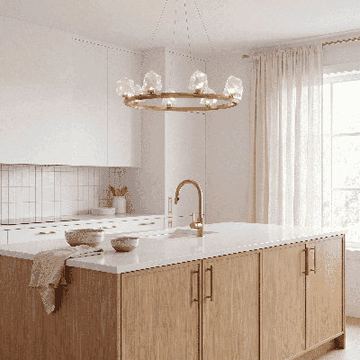 Yorkton 8-Light Chandelier in Warm Brass
