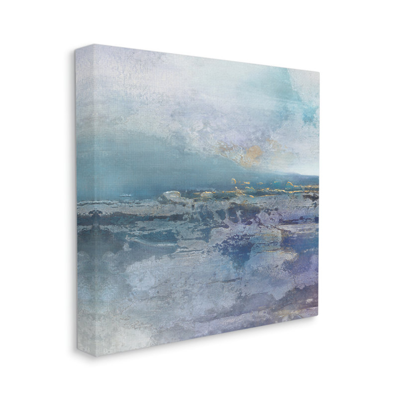 «Au-513», toile «Ocean Landscape Splash On Canvas» par Scott Brems, peinture, H 17 po x l 17 po x P 1,5 po