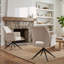 Chaise de salle à manger pivotante en tissu avec fonction rotative et accoudoirs amovibles, ensemble de 2-236695043