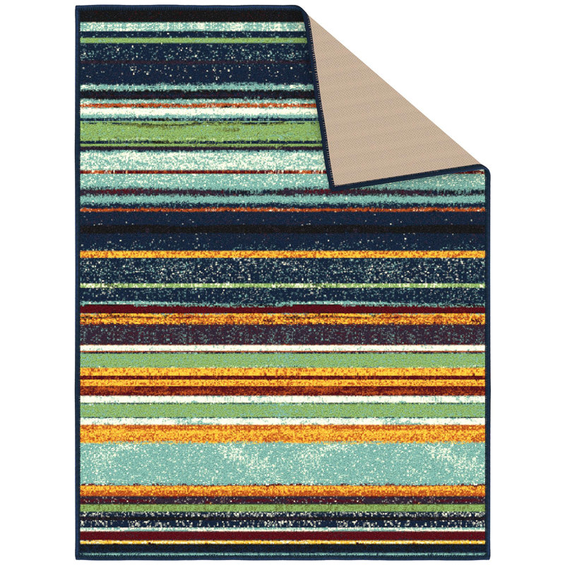 Multicolor Synthetic Non-Slip 27" x 36" Area Rug