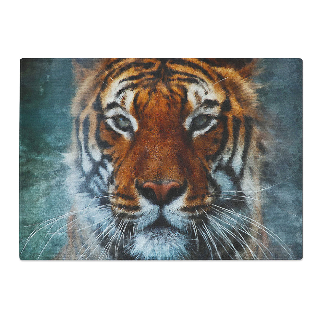 Tempered Glass Tiger Painting Chopping Board