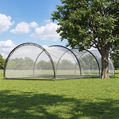 Baseball Batting Cage Net 30x12x8ft, Heavy Duty Practice Net Pitching Machine Opening & Carry Bag for Backyard, White Net
