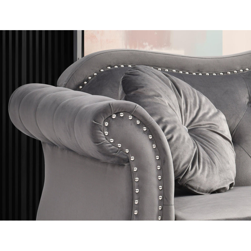 Ensemble de salon 2 pièces Geneva, Gris foncé