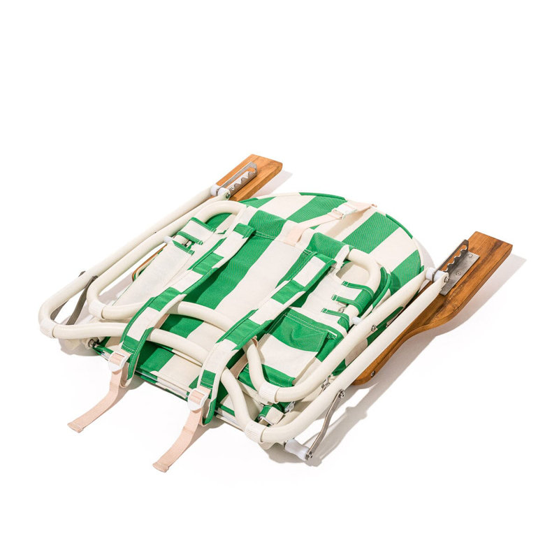Chaise Pam, Vert / rayures blanches
