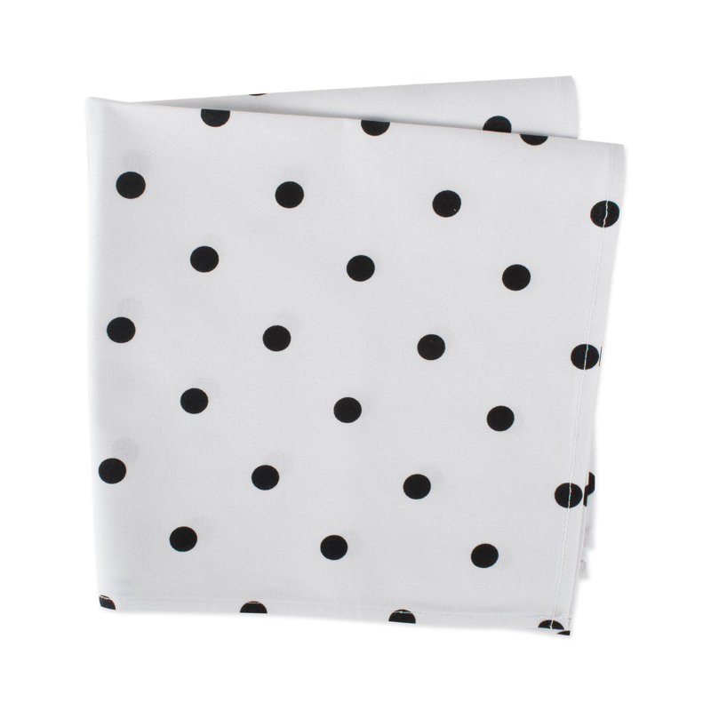 18" Cotton Napkin, Noir / Blanc