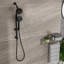 Système de douche multi fonctions avec pomme de douche à effet pluie 4,7 po, douche à main à 7 fonctions, barre coulissante réglable, noir mat-126618571