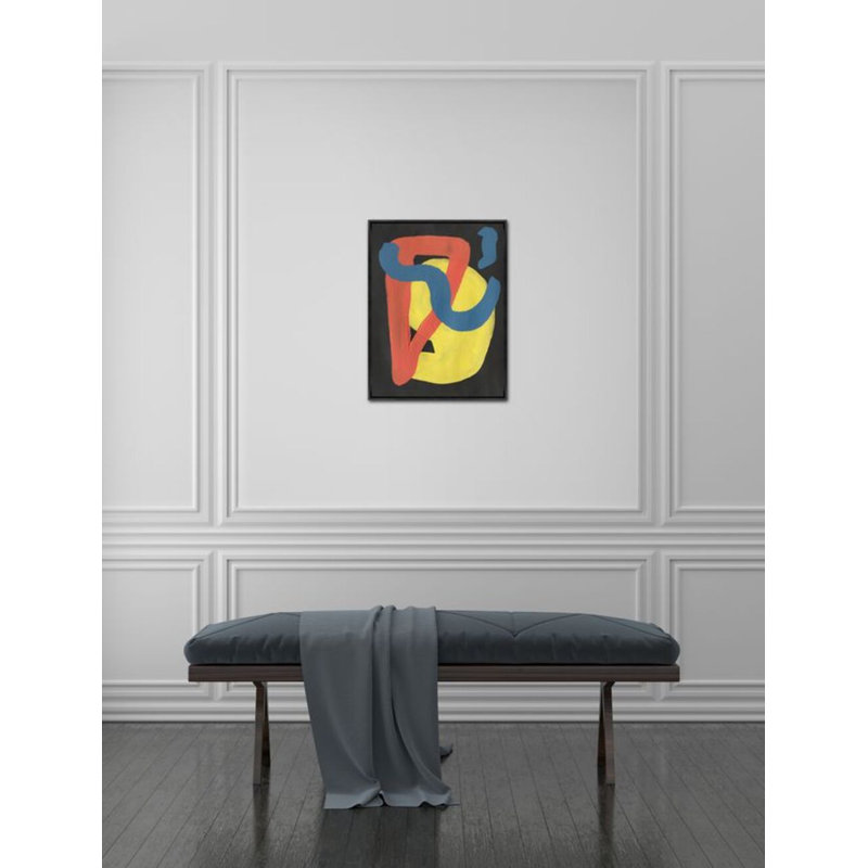 «Colored Shapes On Black III» par Ryan Brown, H 41,5 po x l 31,5 po