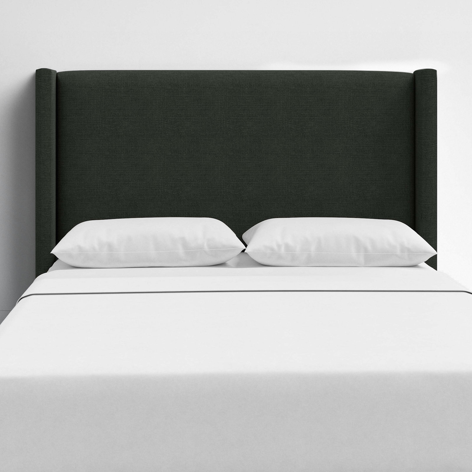 Hanson Upholstered Headboard, Queen, Classic Black Linen