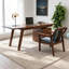 Bureau moderne en bois de noyer massif avec 3 tiroirs-36005086