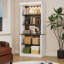 5-Tier Roman Column Bookshelf with LED Lights, Adjustable Shelves Storage Organizer for Home Office
