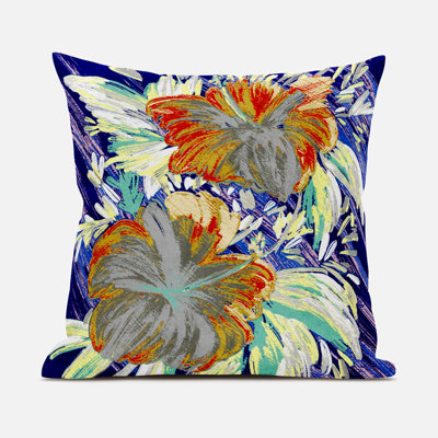 Floral Outdoor Reversible Throw Pillow