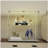 Tempered Glass Display Cabinet,Wine Cabinet,storage Cabinet,File Cabinet,with Bluetooth LED Light Strip,Lockable swivel casters,Suitable for uneven ground,Can be placed anywhere,color:white-1461347116