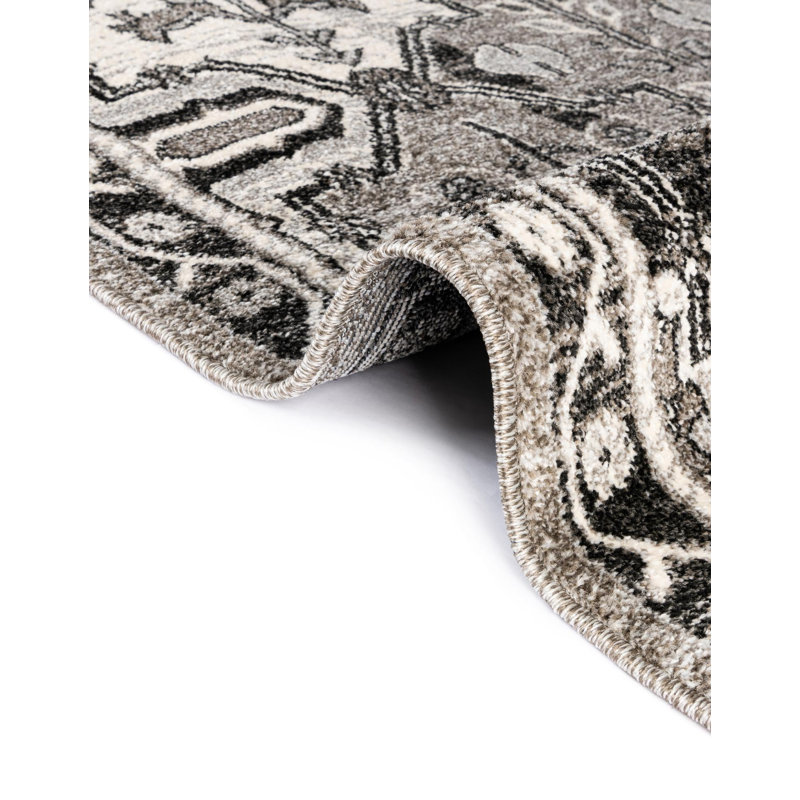 Tapis ivoire à motif géométrique Godina, Rectangle 3 pi 3 po x 5 pi 3 po