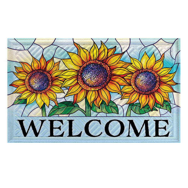Tapis en verre teinté tournesol embossé