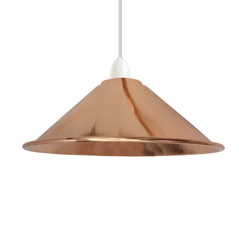 Khiry 10cm H Metal Cone Shape Pendant Shade ( Uno ), Rose Gold/White