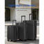 Ensemble de valises rigides en graphite 3 pièces en ABS, valises de voyage multifonctionnelles avec porte-gobelet pliable et roulettes amovibles
