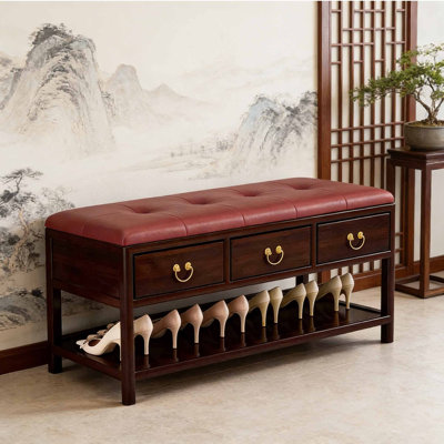 47.2in Retro style Shoe Storage Bench