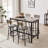 Counter Height 5-Piece Dining Set with 4 Upholstered Chairs, Space-Saving Pub Table for Small Kitchen & Apartment-2136626664