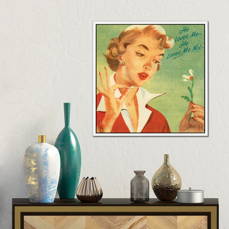 1955 UK Illustations Magazine Plate 1 Piece Wall Art on Canvas, 45.72 cm H x 45.72 cm W, White Floater Framed