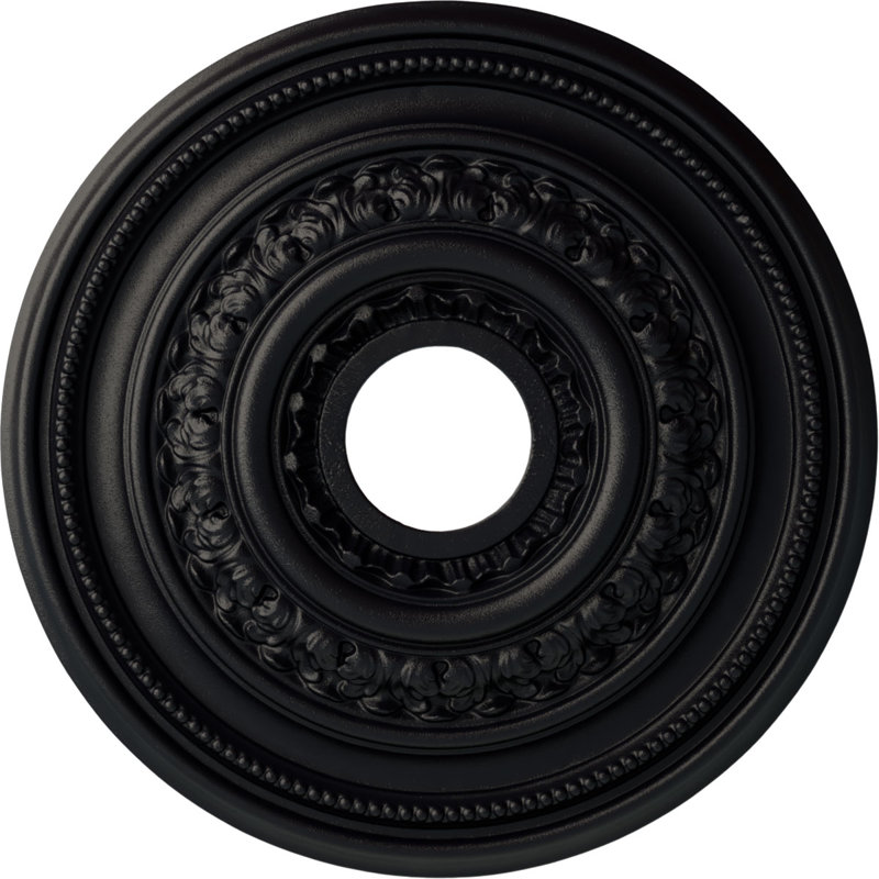 Endurathane Orleans Ceiling Medallion, 17 5/8"OD X 3 5/8"ID X 1 7/8"P (Fits Canopies up to 4 5/8"), Hand-Painted Steel Gray Finish