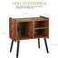 Record Player Stand With Vinyl Record Storage, Mid-Century Turntable Stand For Living Room Bedroom Office, Record Player Table