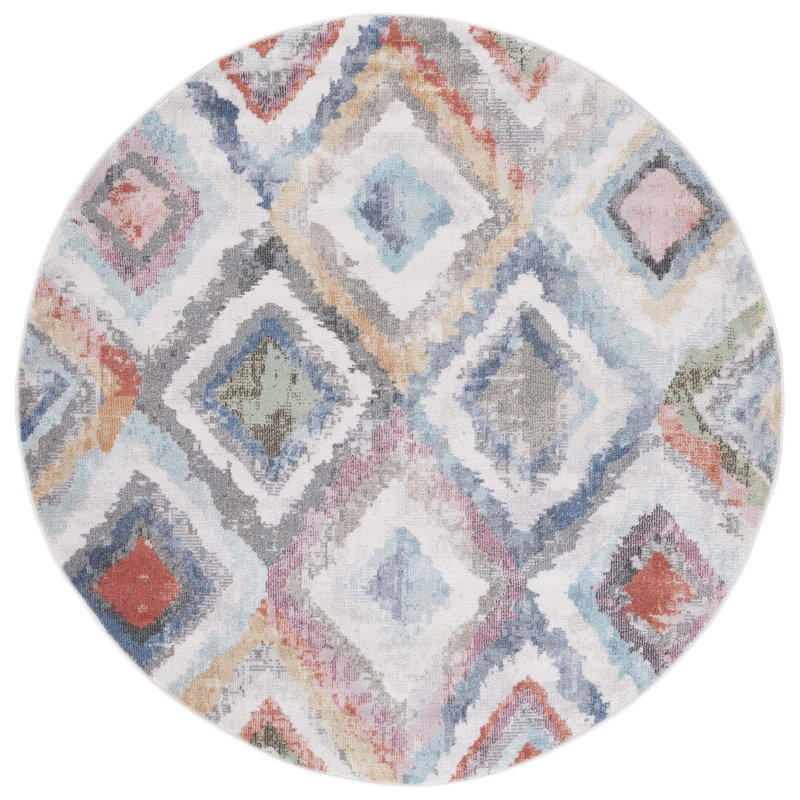 Edon 500 Performance Geometric Rug, Round 6'7"