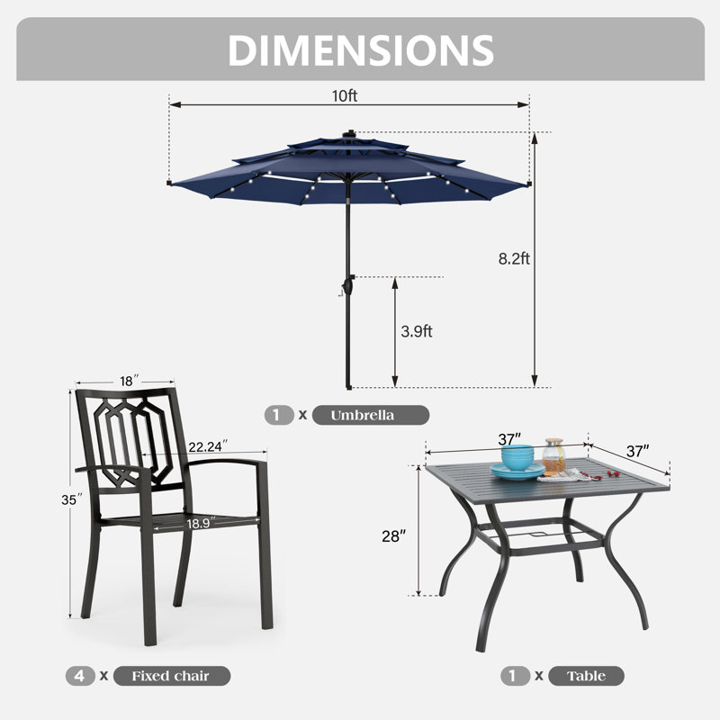 4 - Person Patio Dining Set with Square Table