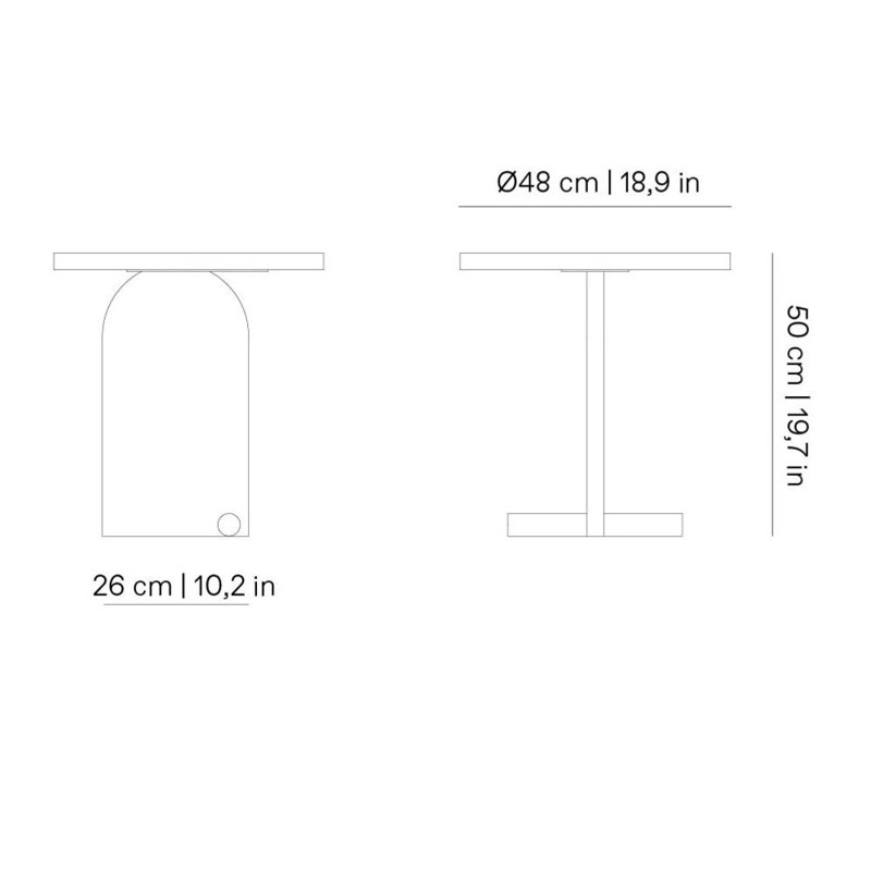 Table de bout Nova, H 19,7 po x l 18,9 po x P 18,9 po, Frêne teint noir / laiton